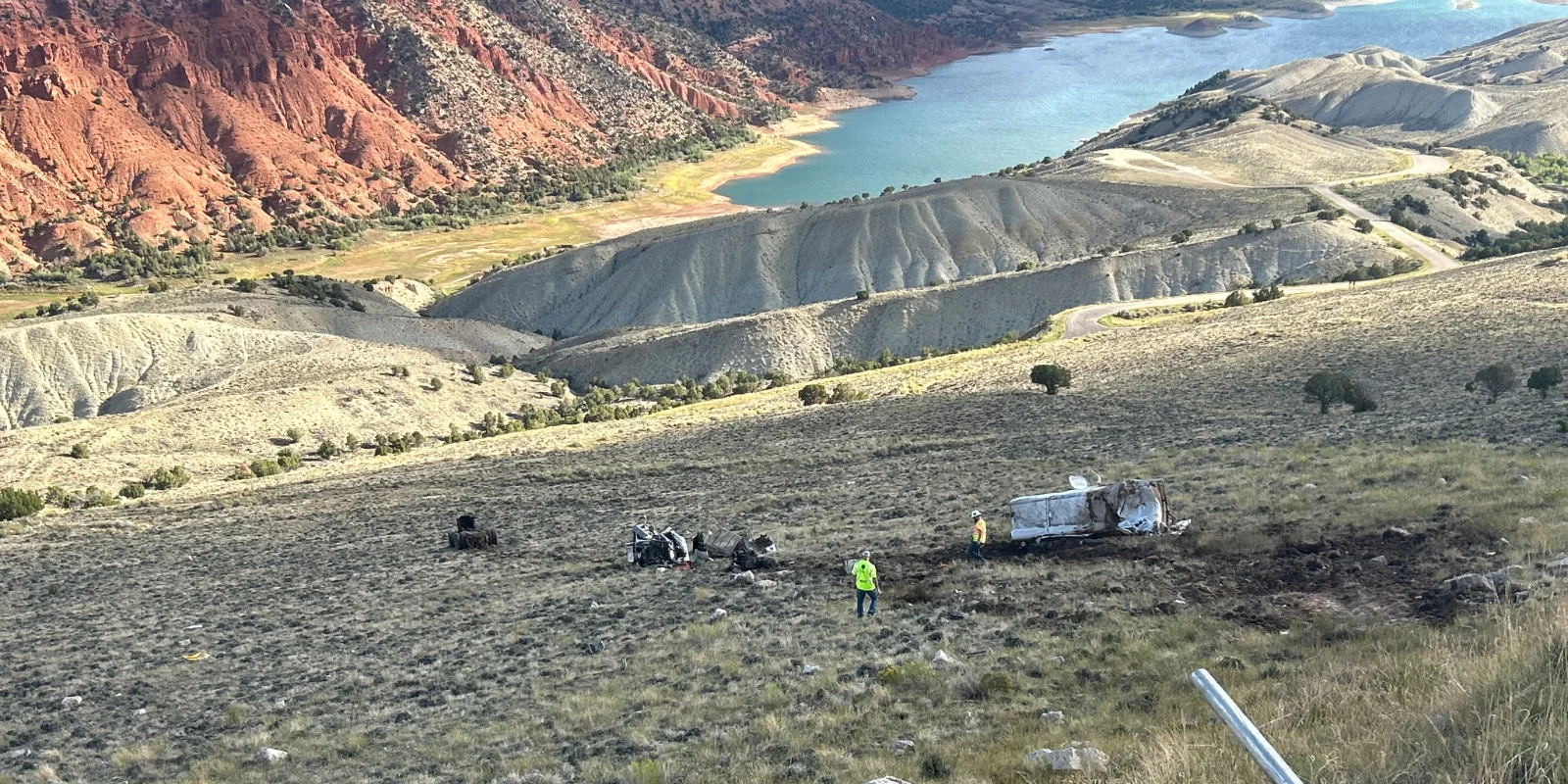 Semi Crashes Down Steep Embankment On SR-44 | Basin Now